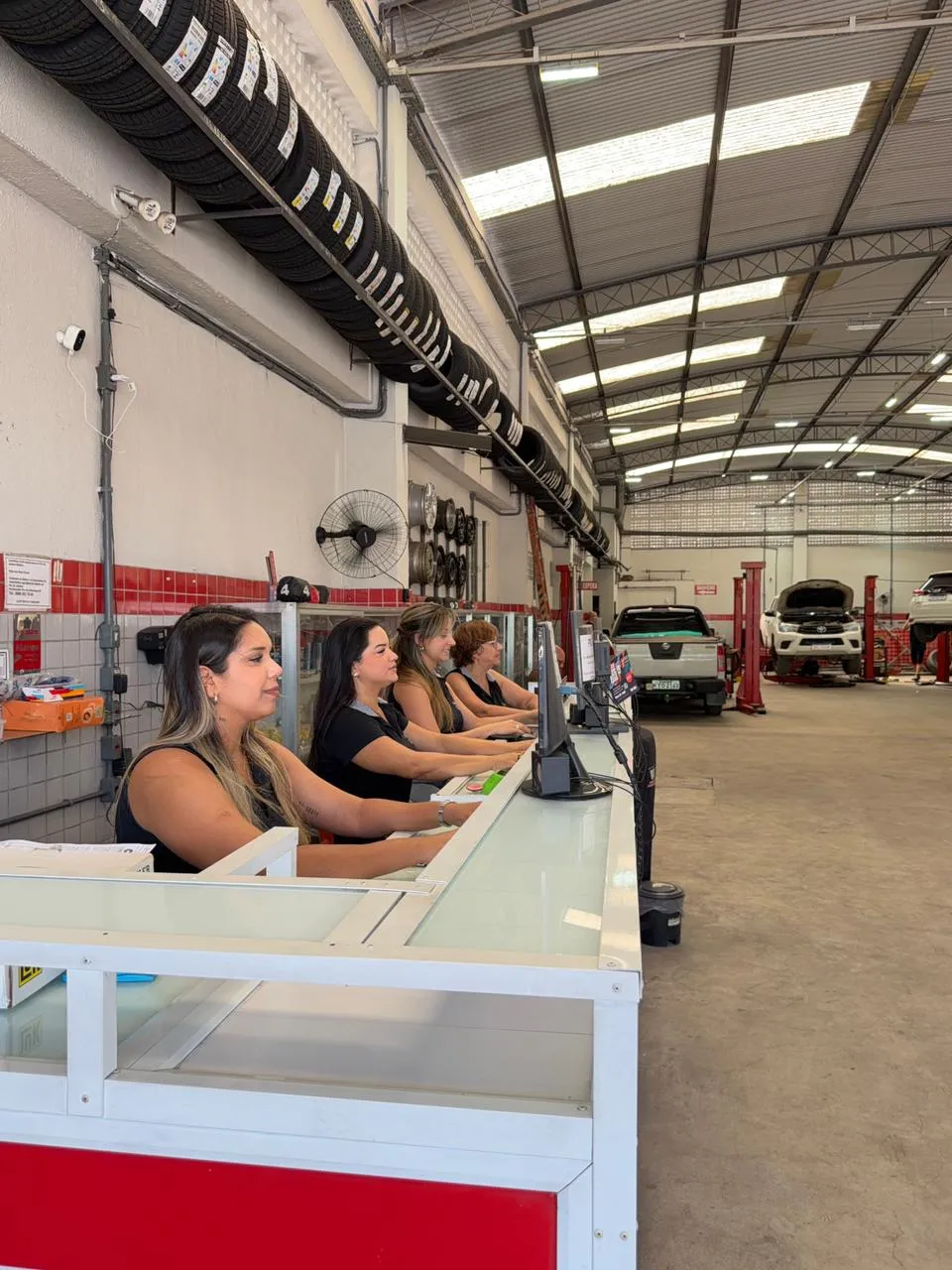 Recepção com equipe feminina