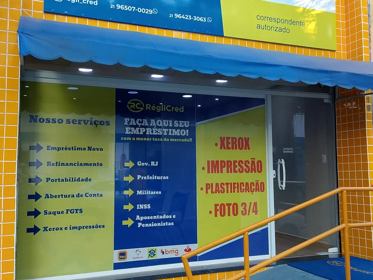 Fachada da loja própria RégliCred em São Cristóvão, Rio de Janeiro